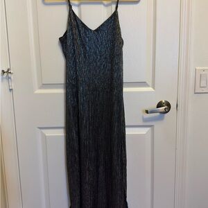 love, Fire Metallic Black Maxi Dress